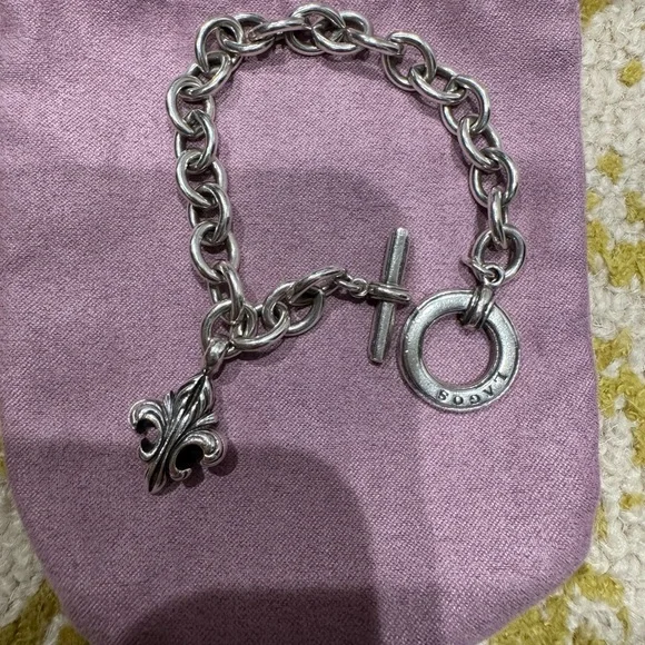 LAGOS Silver Bracelet with Fleur-de-Lis Accent - Picture 2 of 2
